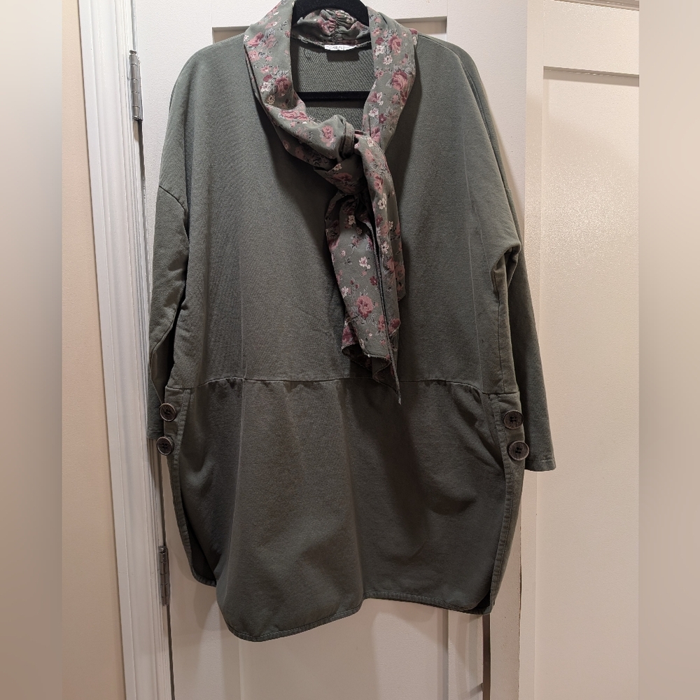 Linen luv 100% Cotton Tunic,O/S